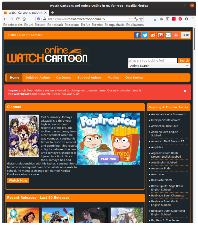 watchcartoononline mobile website