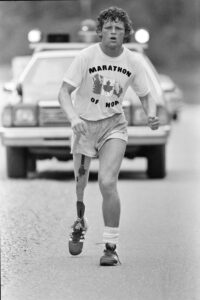 Terry Fox being Followed by a Police Car